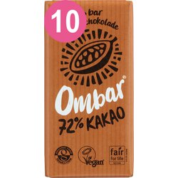 Ombar® 10 er Pack 72% Rohkakao Bio Roh-Schokolade,10 x 35 g
