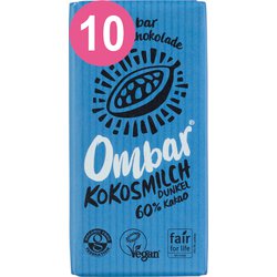 Ombar® 10 er Pack Kokosmilch Dunkel Bio Roh-Schokolade,...