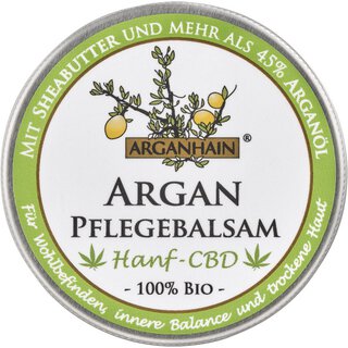 30 ml ARGANHAIN®  Bio Argan-Pflegebalsam Hanf-CBD, ICADA-zertifizierte Naturkosmetik