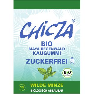 CHICZA® Bio-Kaugummi Minze ZUCKERFREI, 30 g