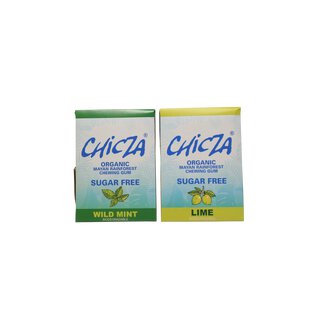 Probe-Set CHICZA® Bio-Kaugummi ZUCKERFREI, 2 Sorten, Minze und Limone 2 x30 g
