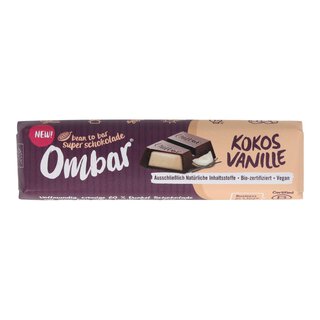 OMBAR Kokos Vanille Bio Rohschokoladen Riegel 42g